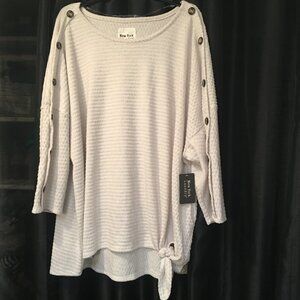 NWT New York Laundry off white textured fall winter blouse 3X